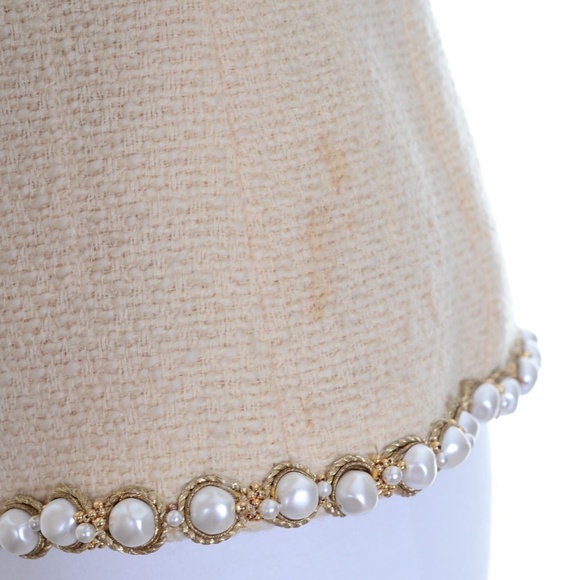 CHANEL ICONIC Ivory Pearl Trim Tweed Lesage Jacket - Picture 6 of 8